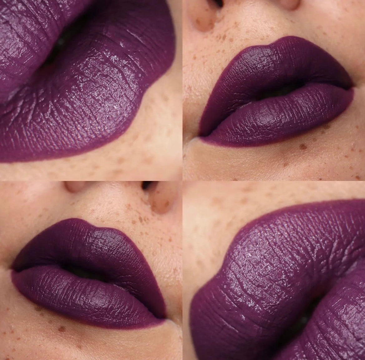 Gray deals purple lipstick